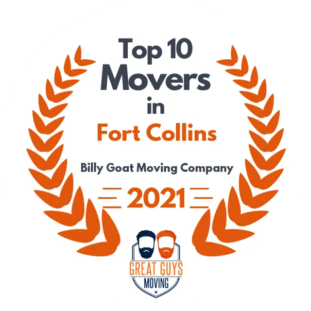 Top 10 Movers in Fort Collins, CO 2021 award