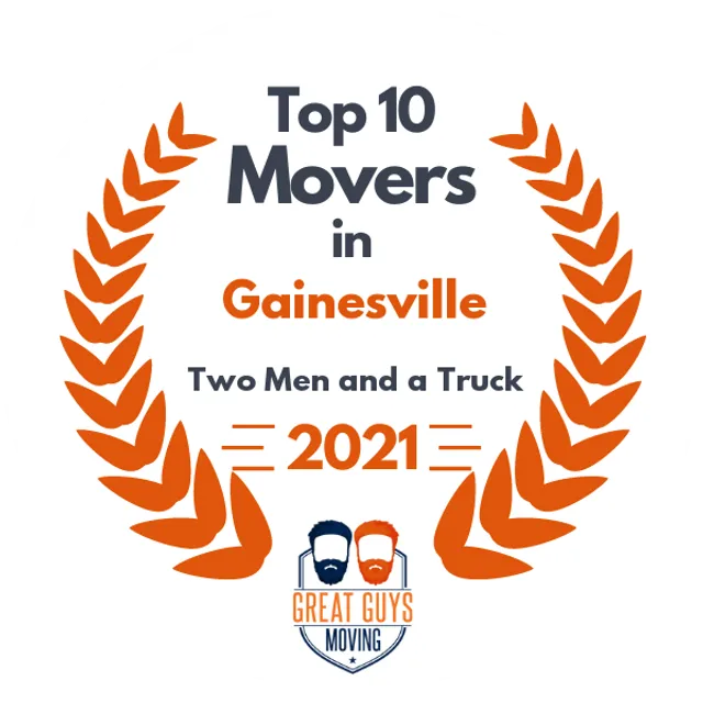 Top 10 Movers in Gainesville, FL 2021 award