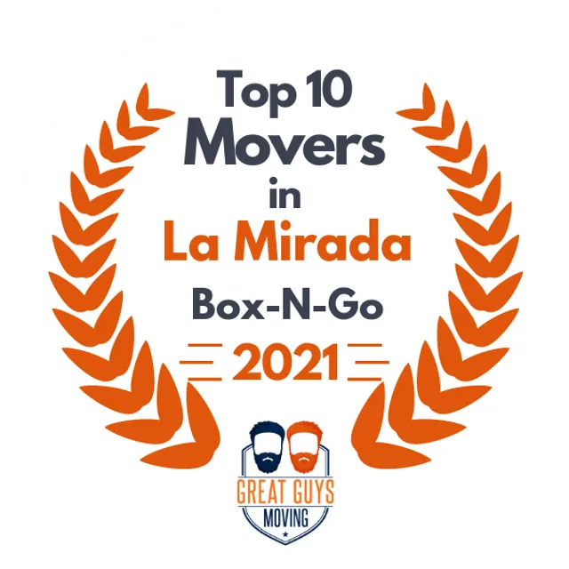 Top 10 Movers in Glendale, CA 2021 award