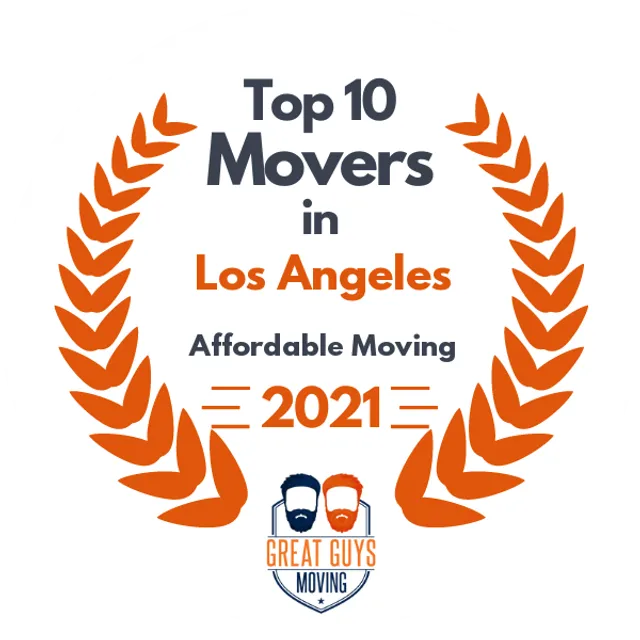 Top 10 Movers in Los Angeles, CA 2021 award