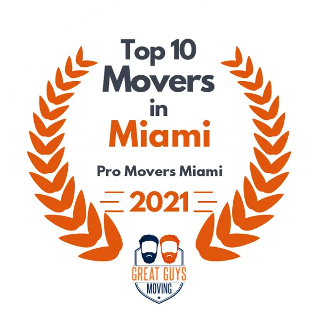 Top 10 Movers in Miami, FL 2021 award