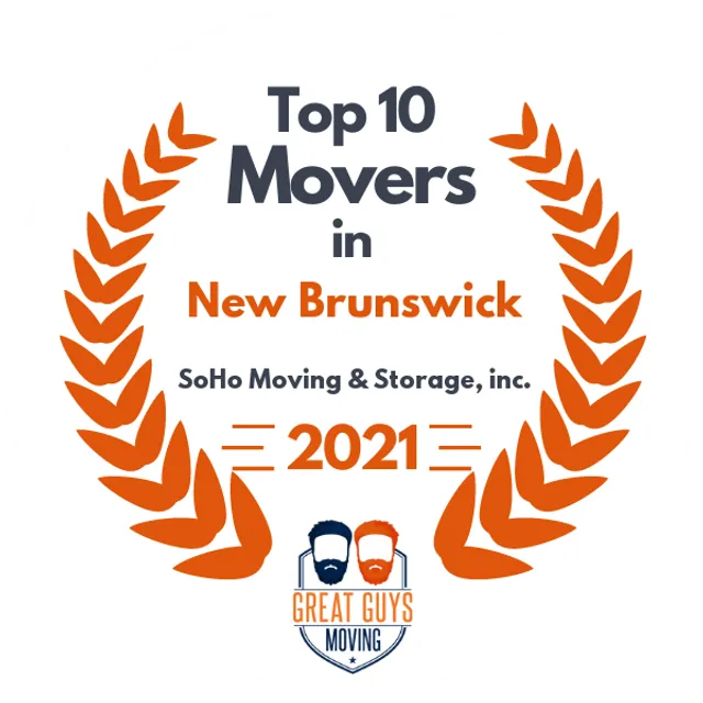 Top 10 Movers in New Brunswick, NJ 2021 award