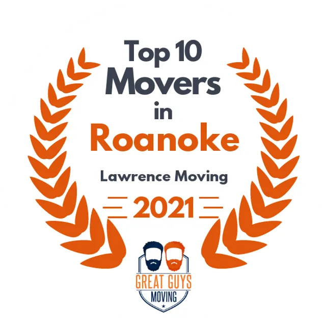 Top 10 Movers in Roanoke, VA 2021 award