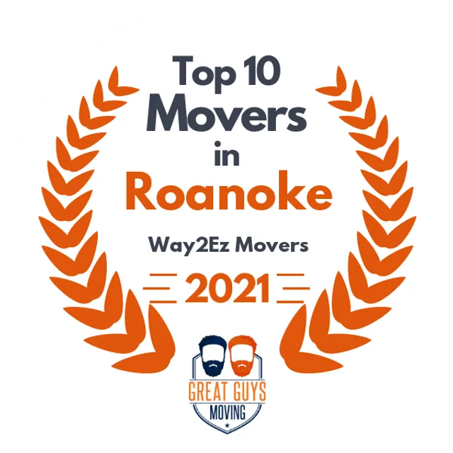 Top 10 Movers in Roanoke, VA 2021 award