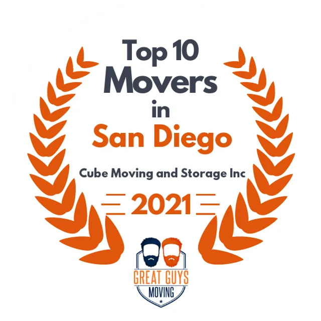 Top 10 Movers in San Diego, CA 2021 award