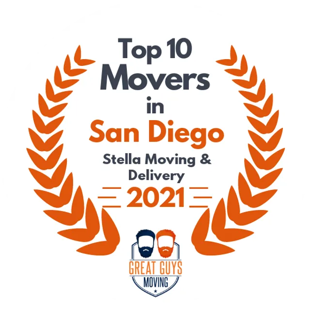 Top 10 Movers in San Diego, CA 2021 award