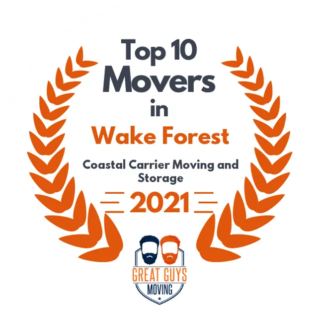 Top 10 Movers in Raleigh, NC 2021 award