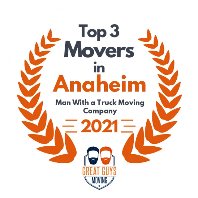 Top 3 Movers in Anaheim, CA 2021 award