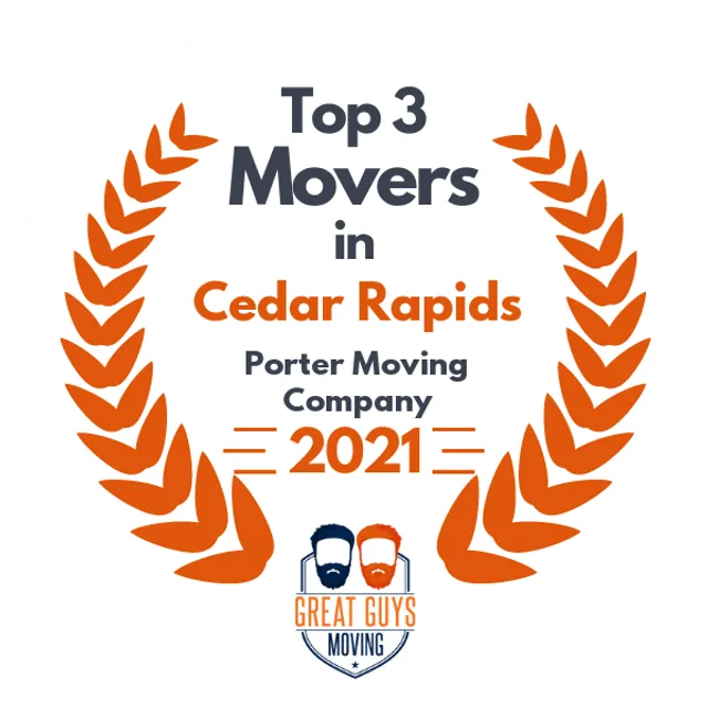 Top 3 Movers in Cedar Rapids, IA 2021 award