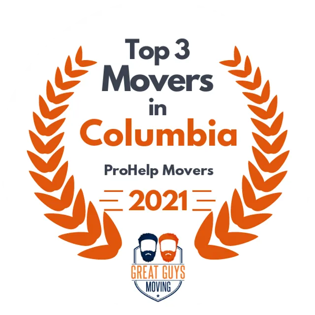 Top 3 Movers in Columbia, SC 2021 award