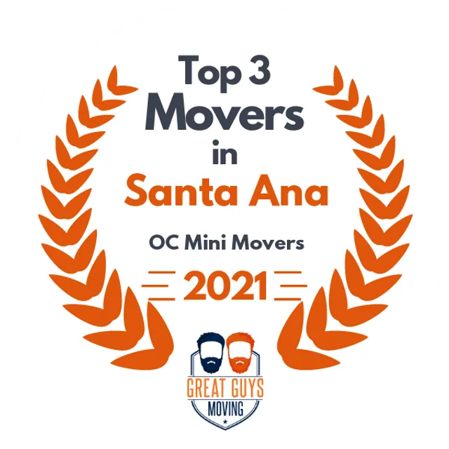 Top 3 Movers in Anaheim, CA 2021 award