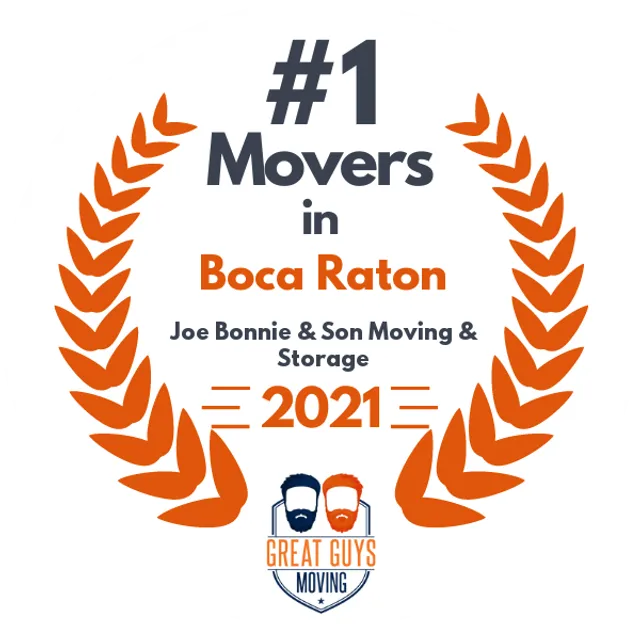 #1 Ranked Movers in Pompano Beach, FL 2021 award