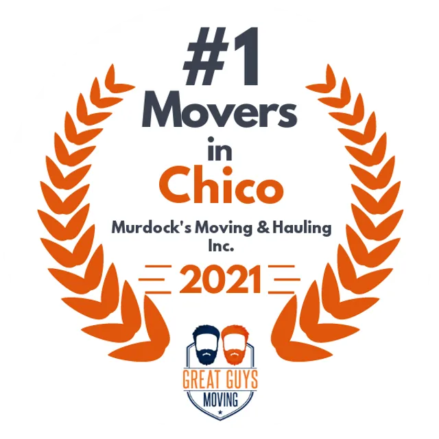 #1 Ranked Movers in Chico, CA 2021 award