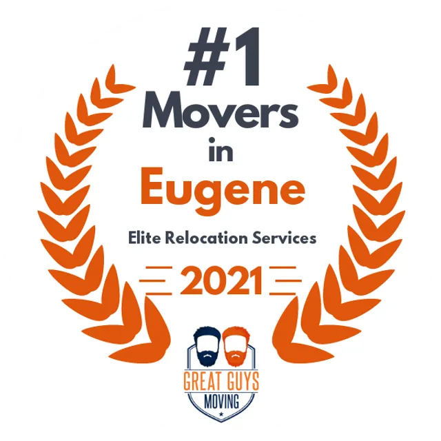 #1 Ranked Movers in Eugene, OR 2021 award