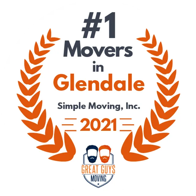 #1 Ranked Movers in Los Angeles, CA 2021 award