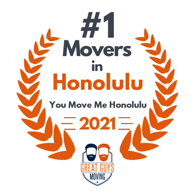 #1 Ranked Movers in Honolulu, HI 2021 award