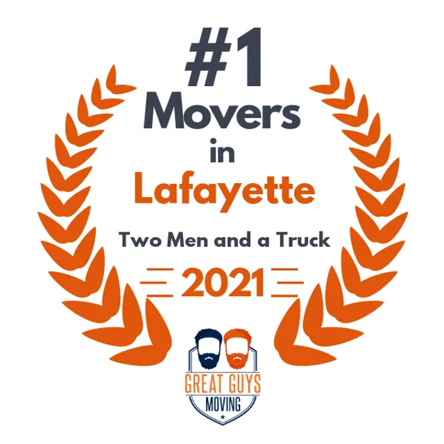 #1 Ranked Movers in Lafayette, IN 2021 award