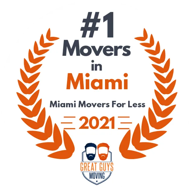 #1 Ranked Movers in Miami, FL 2021 award