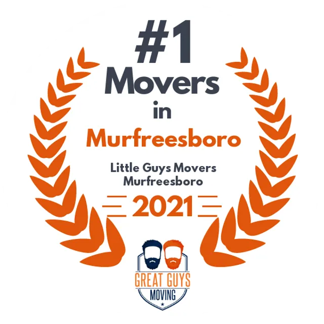 #1 Ranked Movers in Murfreesboro, TN 2021 award