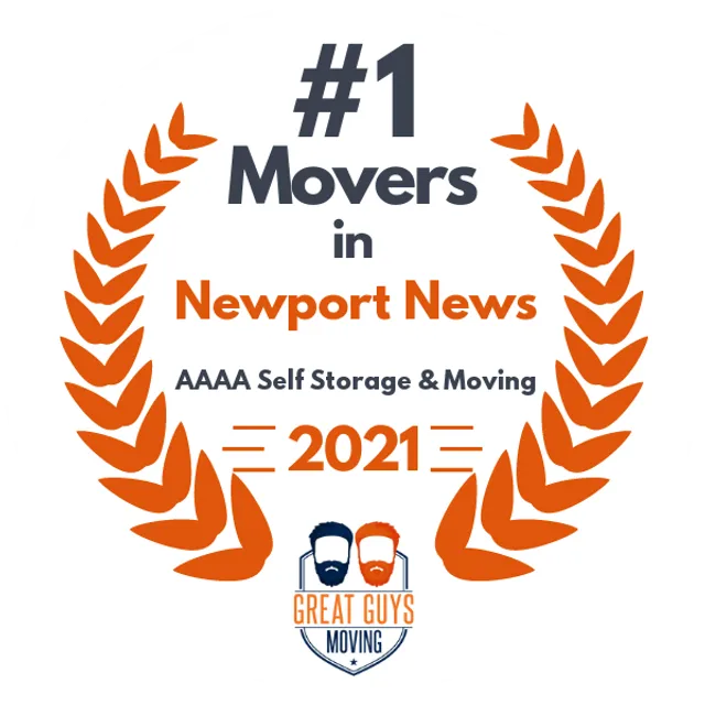 #1 Ranked Movers in Newport News, VA 2021 award