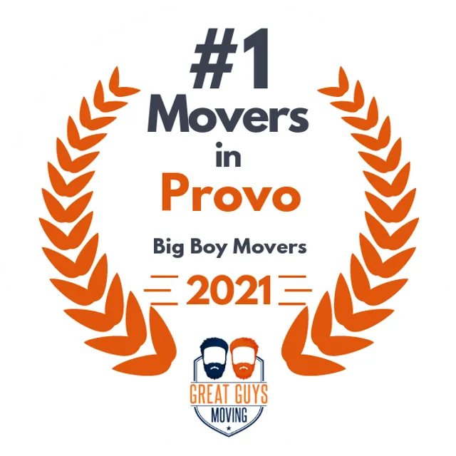 #1 Ranked Movers in Provo, UT 2021 award