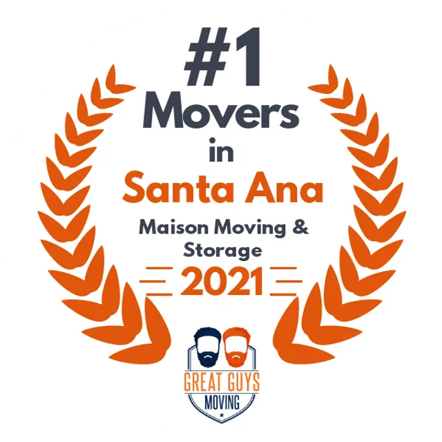 #1 Ranked Movers in Anaheim, CA 2021 award