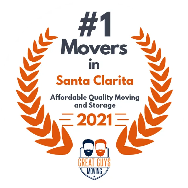 #1 Ranked Movers in Santa Clarita, CA 2021 award