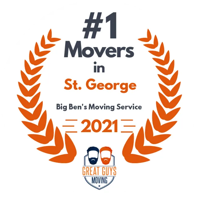 #1 Ranked Movers in St. George, UT 2021 award