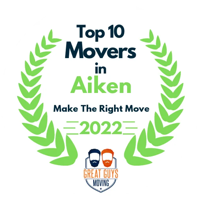 Top 10 Movers in Aiken, SC 2022 award