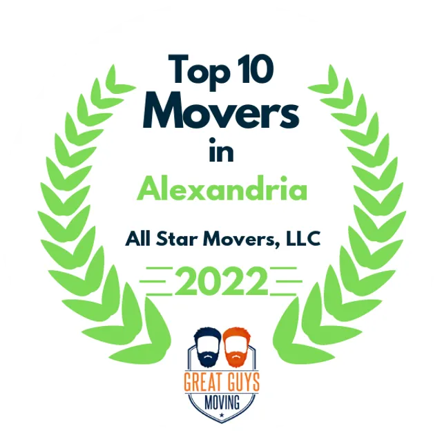 Top 10 Movers in Alexandria, VA 2022 award