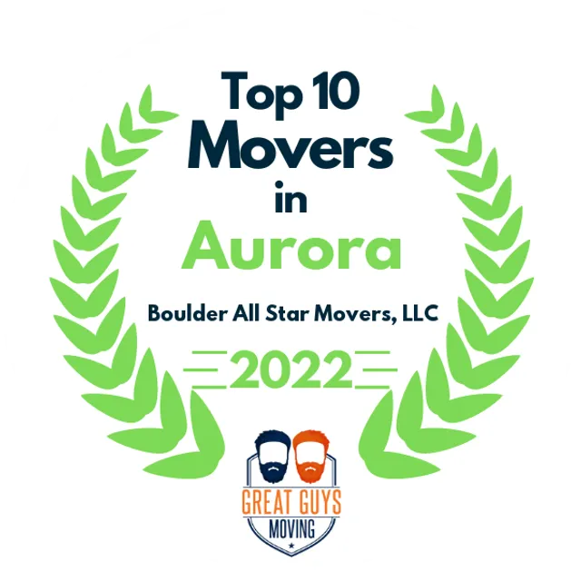 Top 10 Movers in Aurora, CO 2022 award