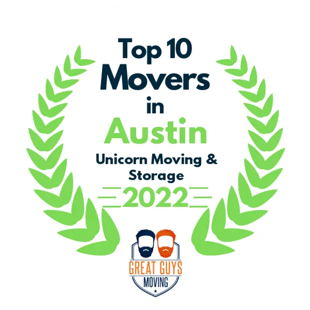 Top 10 Movers in Austin, TX 2022 award