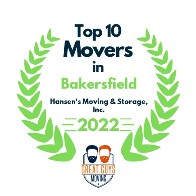 Top 10 Movers in Bakersfield, CA 2022 award