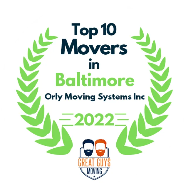 Top 10 Movers in Baltimore, MD 2022 award