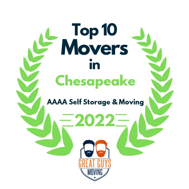 Top 10 Movers in Chesapeake, VA 2022 award