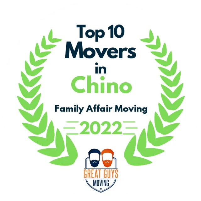 Top 10 Movers in Anaheim, CA 2022 award