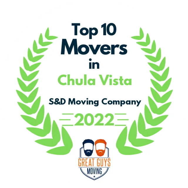 Top 10 Movers in Chula Vista, CA 2022 award