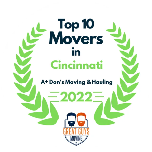 Top 10 Movers in Cincinnati, OH 2022 award