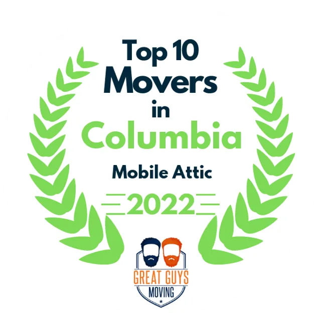 Top 10 Movers in Columbia, SC 2022 award