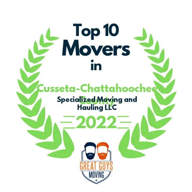 Top 10 Movers in Cusseta-Chattahoochee County, GA 2022 award