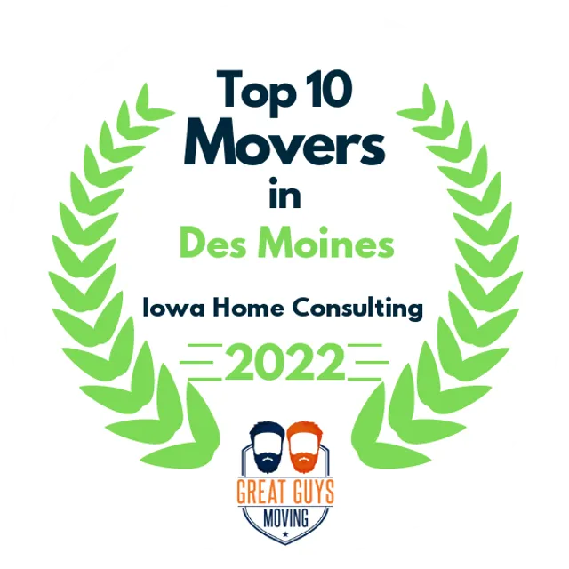 Top 10 Movers in Des Moines, IA 2022 award