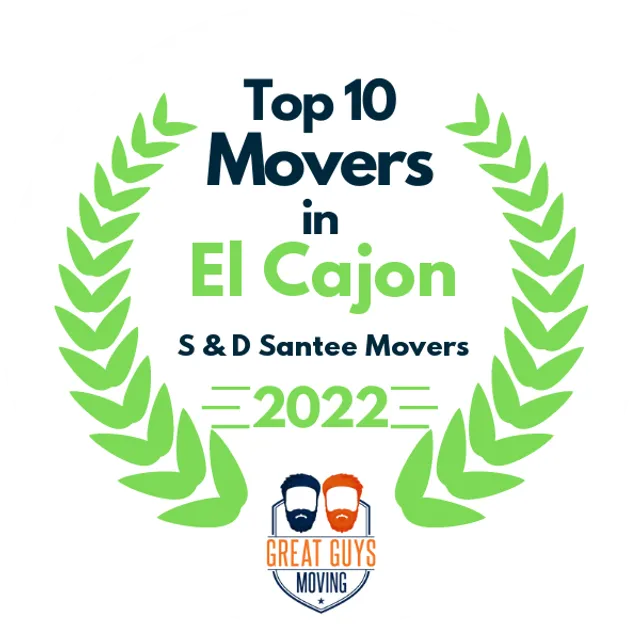 Top 10 Movers in El Cajon, CA 2022 award