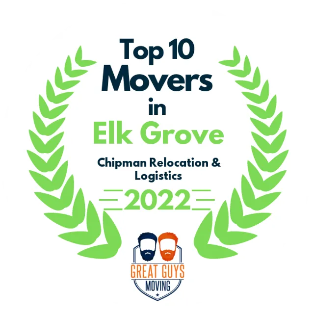 Top 10 Movers in Elk Grove, CA 2022 award