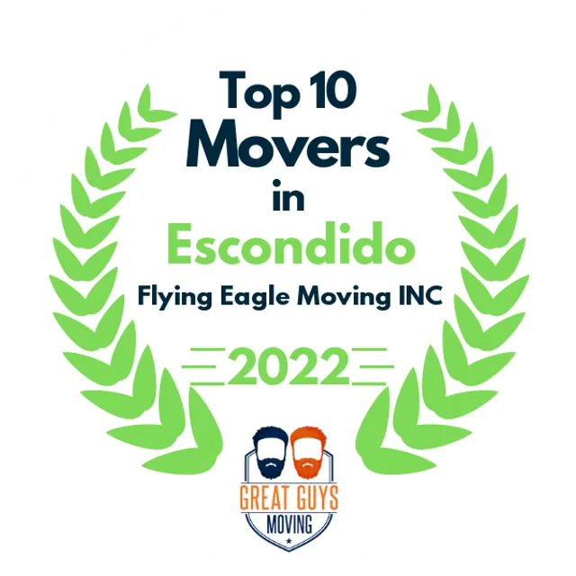 Top 10 Movers in Oceanside, CA 2022 award