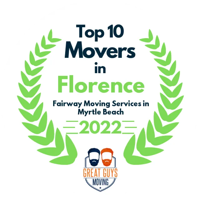 Top 10 Movers in Charleston, SC 2022 award