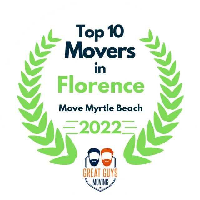 Top 10 Movers in Florence, SC 2022 award