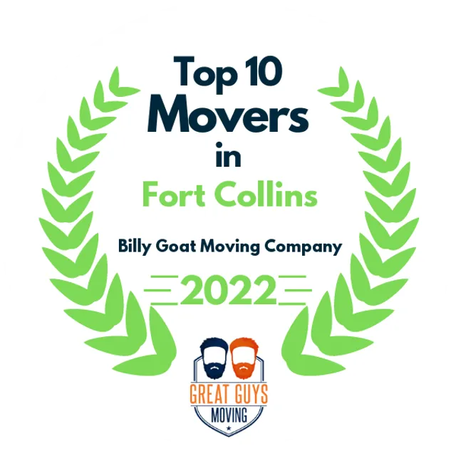 Top 10 Movers in Fort Collins, CO 2022 award