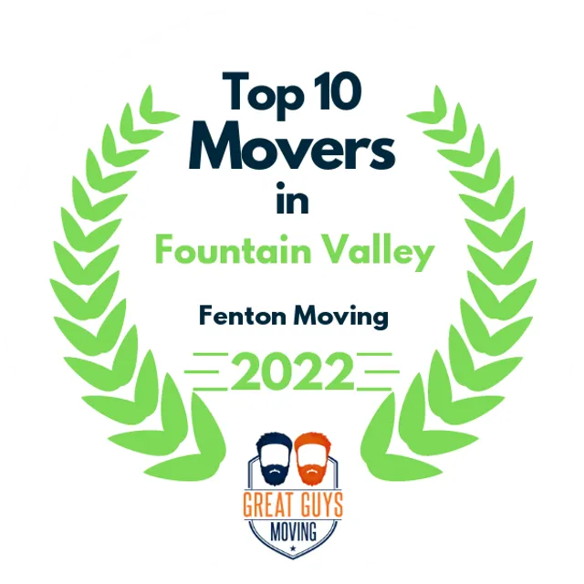 Top 10 Movers in Anaheim, CA 2022 award