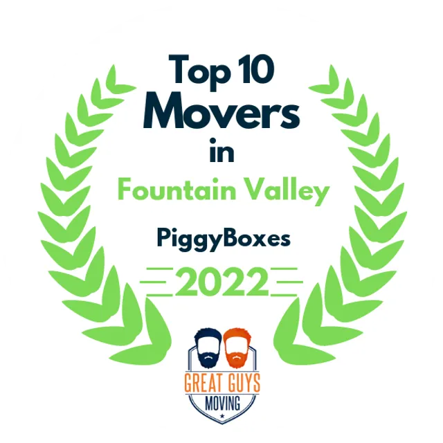 Top 10 Movers in Fountain Valley, CA 2022 award