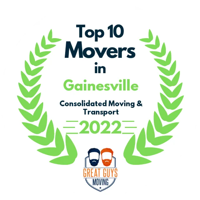 Top 10 Movers in Gainesville, FL 2022 award